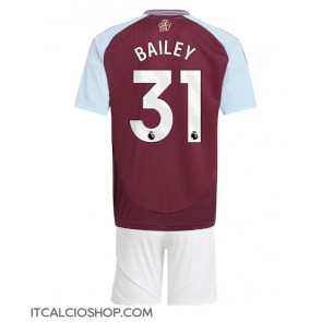 Aston Villa Leon Bailey #31 Prima Maglia Bambino 2024-25 Manica Corta (+ Pantaloni corti)